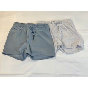 Lot of 2 Better Together Womens Sweat Shorts Bundle Gray Blue Fleece Size S